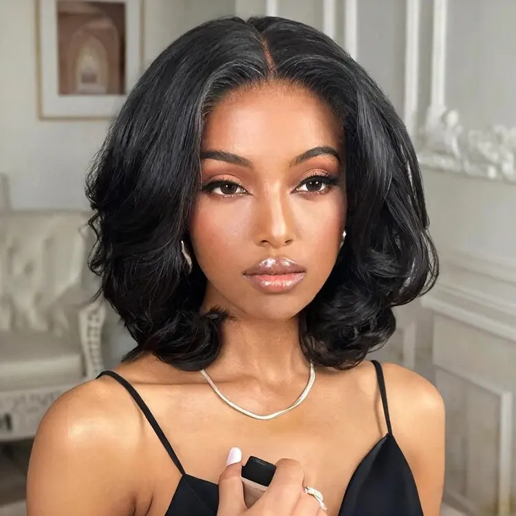Perruque de cheveux ondulés